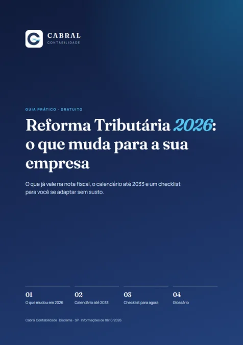 Capa do Guia prático da Reforma Tributária 2026 da Cabral Contabilidade